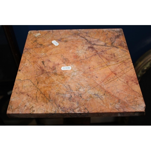 Red marble square topped column pedestal raised on square stepped base ...