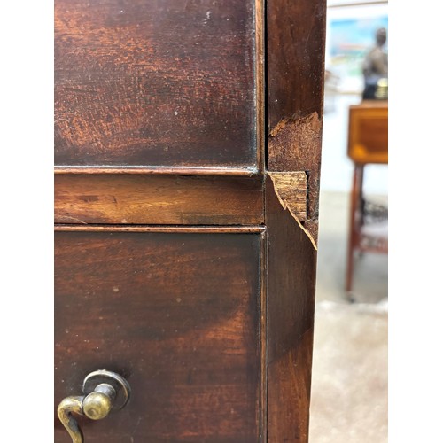 361 - George III mahogany kneehole desk, fitted drawer over freeze drawer, with three drawers either side,... 
