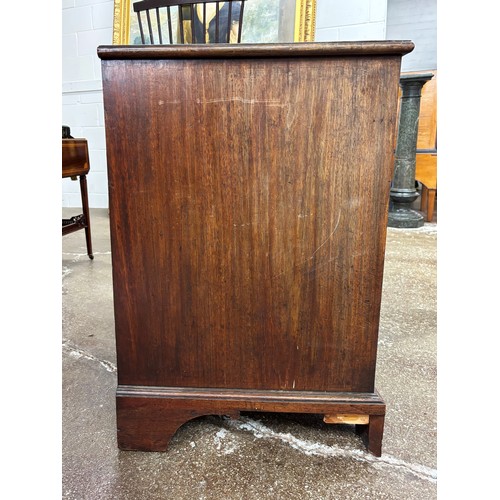 361 - George III mahogany kneehole desk, fitted drawer over freeze drawer, with three drawers either side,... 