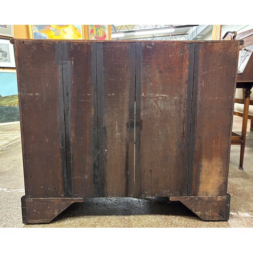 361 - George III mahogany kneehole desk, fitted drawer over freeze drawer, with three drawers either side,... 