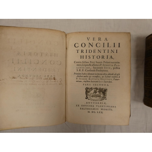 47 - GIATTINO J. B.  Vera Concilii Tridentini Historia. 2nd part. Half title. Quarto. Old vellum. Plantin... 