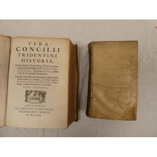 47 - GIATTINO J. B.  Vera Concilii Tridentini Historia. 2nd part. Half title. Quarto. Old vellum. Plantin... 
