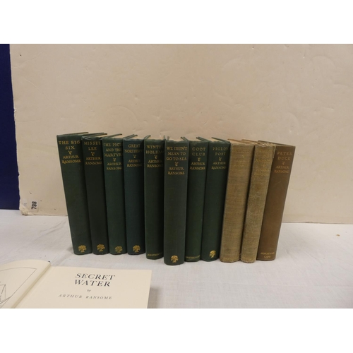 51 - RANSOME ARTHUR.  Swallows & Amazons series. The full set of works in this series. Orig. cloth, v... 