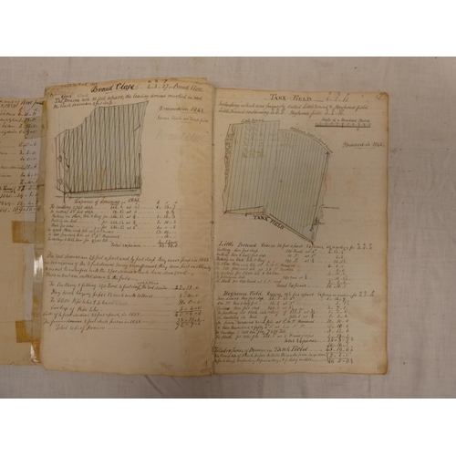 59 - Cumbria/Penrith Area.&nbsp;&nbsp;Field Drainage Plans, Sections & Costings. Mid 19th cent. folio... 