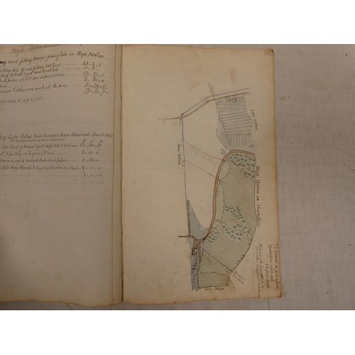 59 - Cumbria/Penrith Area.&nbsp;&nbsp;Field Drainage Plans, Sections & Costings. Mid 19th cent. folio... 