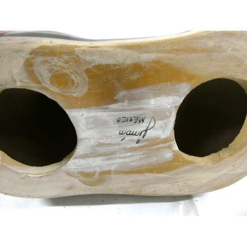 1 - Mexican studio pottery cat, signed to base.