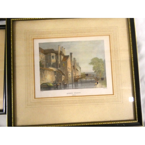 12 - Various prints of Queen's College, some floral, unsigned watercolours.