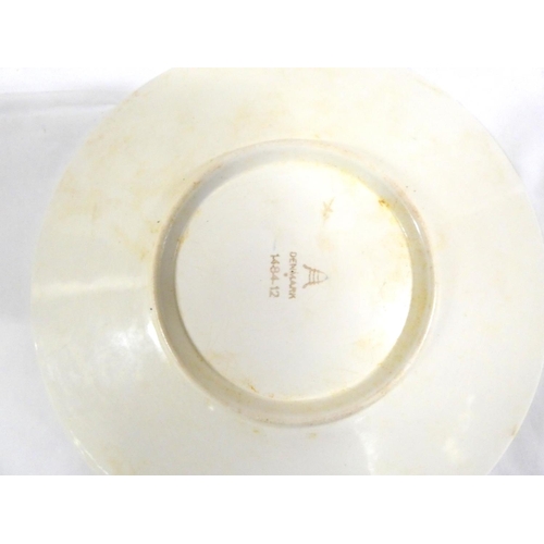 15 - Designed by Nils Thorrsen for Copenhagen, for The Gunhild Series Aluminia fruit bowl and six plates.