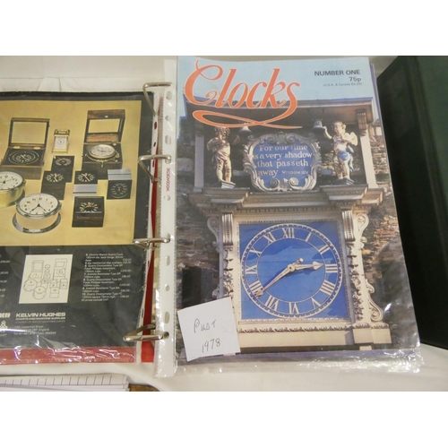 Large collection of Clock Collector magazines, from 1978.