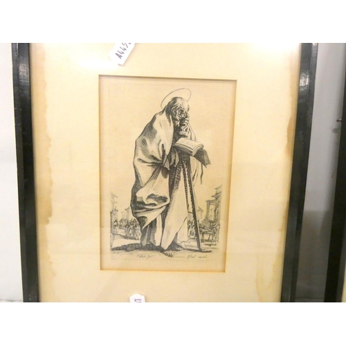 47 - Antique print of Whitehall Palace, & others.