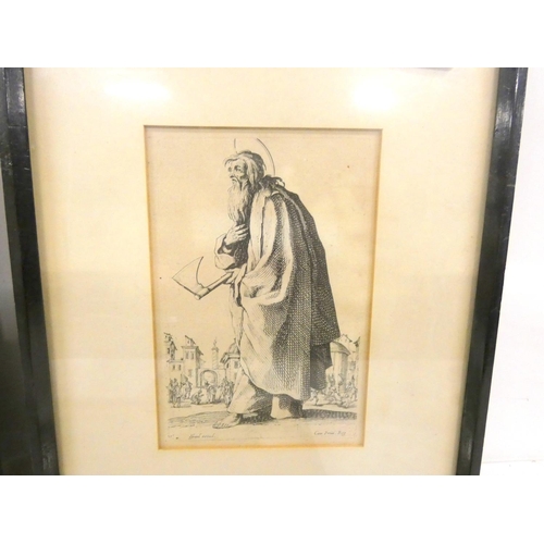 47 - Antique print of Whitehall Palace, & others.