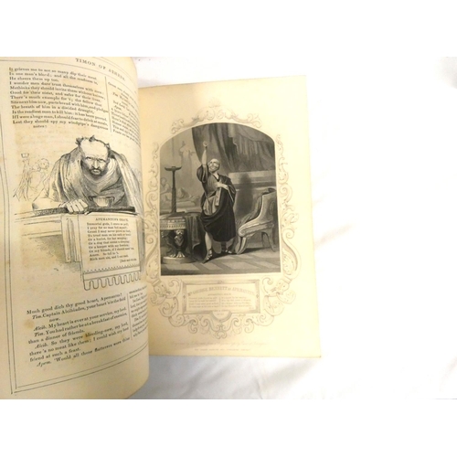 57 - Three leather bound Works of Shakespeare.