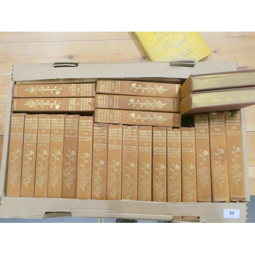 60 - The Works Rudyard Kipling in cloth gilt, published by Scribners.