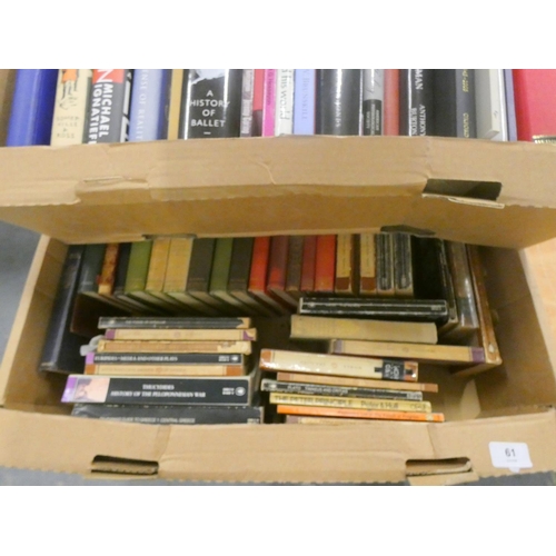 61 - Three boxes of books, mainly poetry & literature.