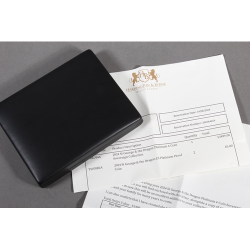 1414 - ASCENSION ISLAND King Charles III (2022-) '2024 St George and the Dragon Platinum Proof 4-Coin Sover... 