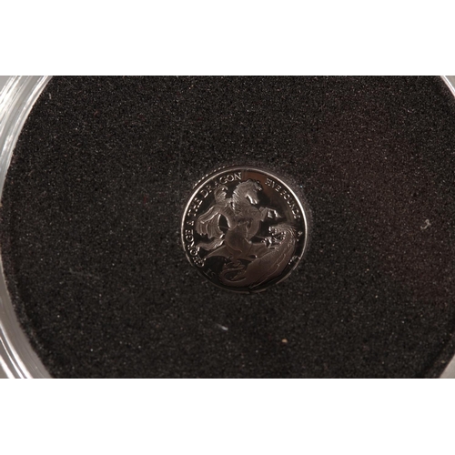 1415 - Two ASCENSION ISLAND King Charles III (2022-) '2024 St George and the Dragon Platinum Proof &pound;5... 