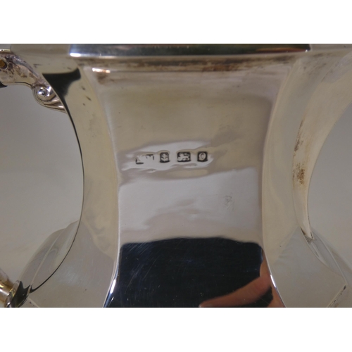 15A - Silver hot water pot, Birmingham, 22cm high, 541g gross.