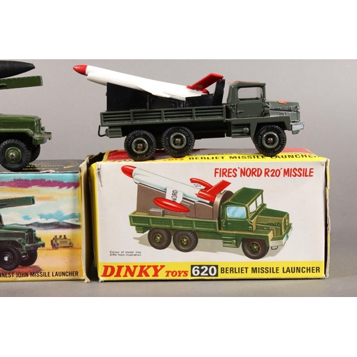 1070 - Dinky Toys diecast model vehicle 665 Honest John Missile Launcher and 620 Berliet Missile Launcher w... 