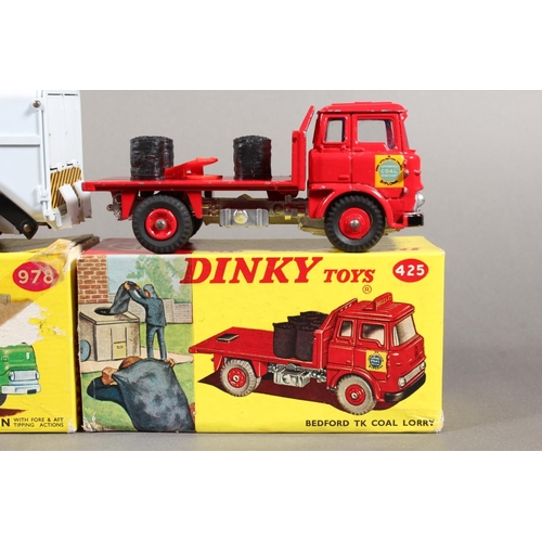 1074 - Dinky Toys diecast model vehicle 978 Refuse Wagon, 425 Bedford TK Coal Lorry and 434 Bedford TK Cras... 