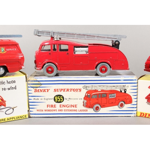 1078 - Dinky Toys diecast model vehicle 195 Fire Cheif's Car with Speedwheels, 286 Ford Transit Fire Applia... 