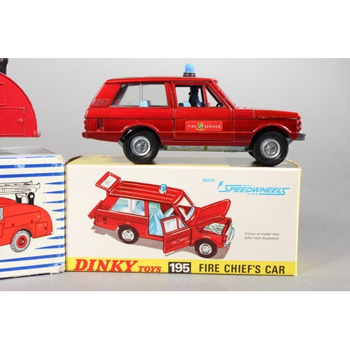 1078 - Dinky Toys diecast model vehicle 195 Fire Cheif's Car with Speedwheels, 286 Ford Transit Fire Applia... 