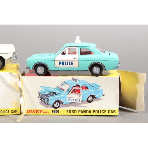 1079 - Dinky Toys diecast model vehicle 270 Ford Panda Police Car, 255 Ford Zodiac Police Car and 254 Polic... 