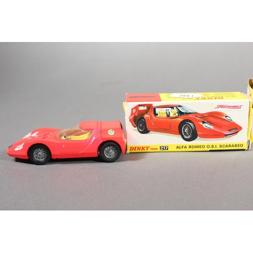 1082 - Dinky Toys diecast model vehicle 223 McLaren M8A Can Am, 192 Range Rover, 217 Alfa Romeo OSI Scarabe... 