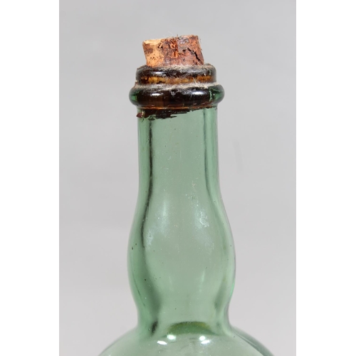 1234 - L Garnier Chartreuse liqueur bottle, green glass with etched orb decoration and 75&deg; proof label,... 