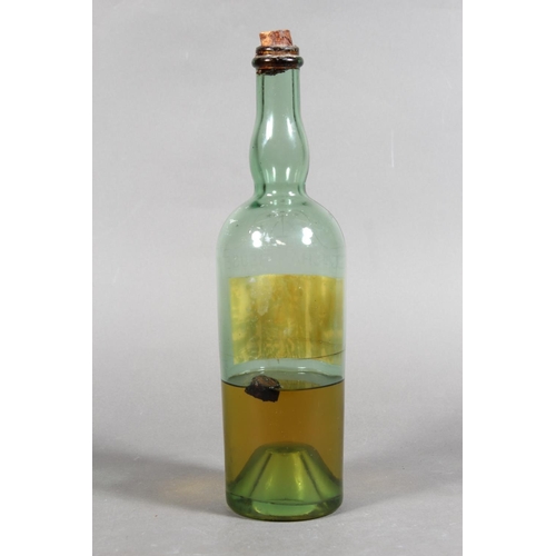 1234 - L Garnier Chartreuse liqueur bottle, green glass with etched orb decoration and 75&deg; proof label,... 
