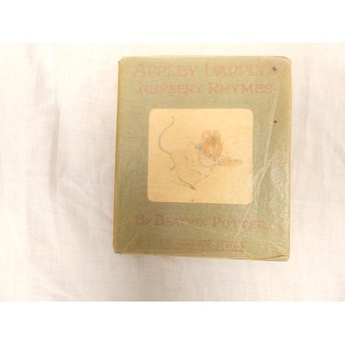 142 - POTTER BEATRIX.  Appley Dapply's Nursery Rhymes. Col. illus. in good orig. pict. brds. with rare dus... 