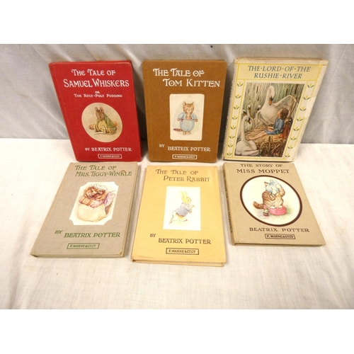 144 - POTTER BEATRIX.&nbsp;&nbsp;5 various vols. in nice cond.; also The Lord of the Rushie River, illus. ... 