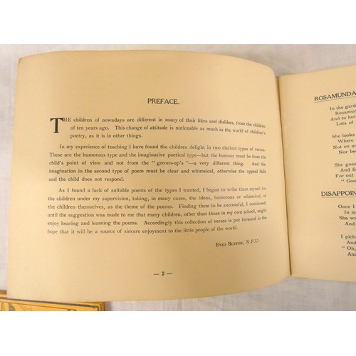 158 - BLYTON ENID. Child Whispers. Oblong. Pict. yellow cloth finish card binding. Inscribed by Enid Blyto... 