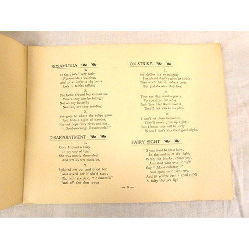 158 - BLYTON ENID. Child Whispers. Oblong. Pict. yellow cloth finish card binding. Inscribed by Enid Blyto... 