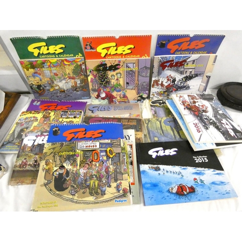 Large box of Giles books and calendars.