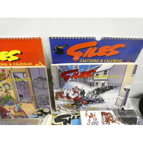 Large box of Giles books and calendars.