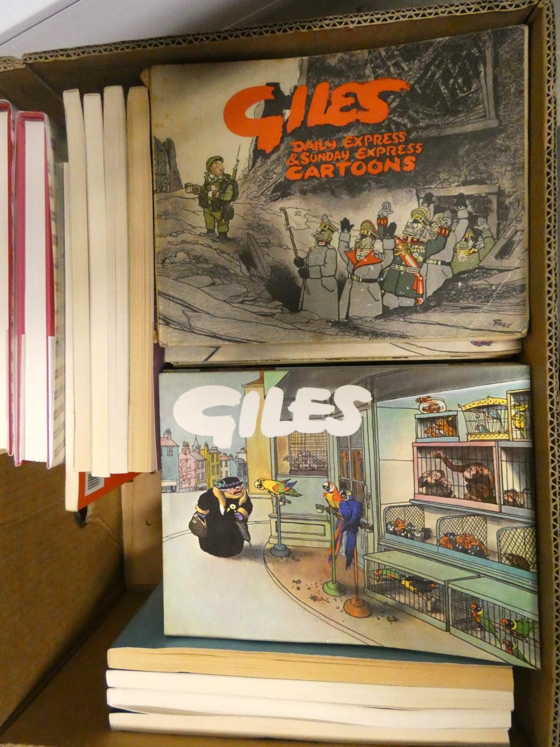 Large box of Giles annuals.