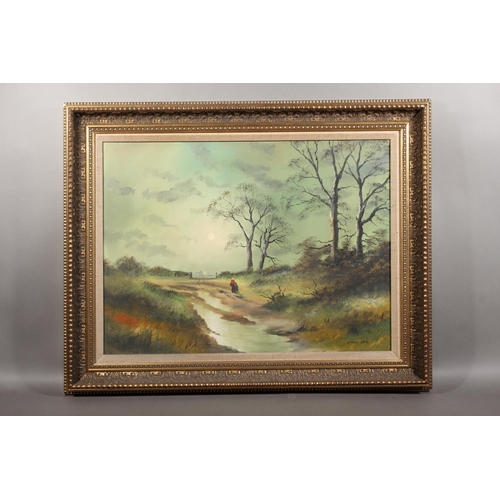 DIGBY PAGE (British b1945), nocturne scene, oil painting on canvas