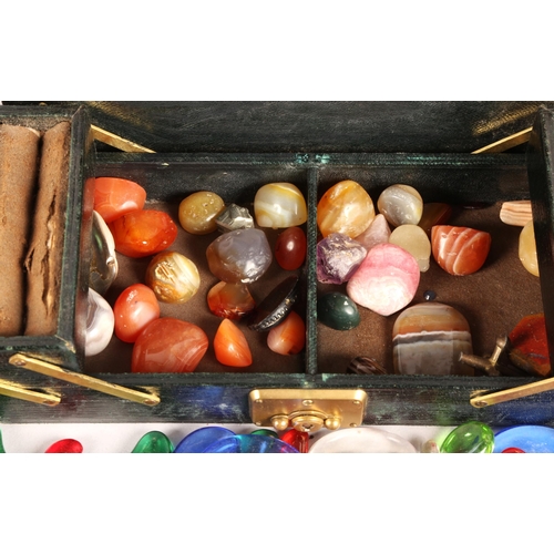 Jewelry box with Scottish pebbles & glass stones.