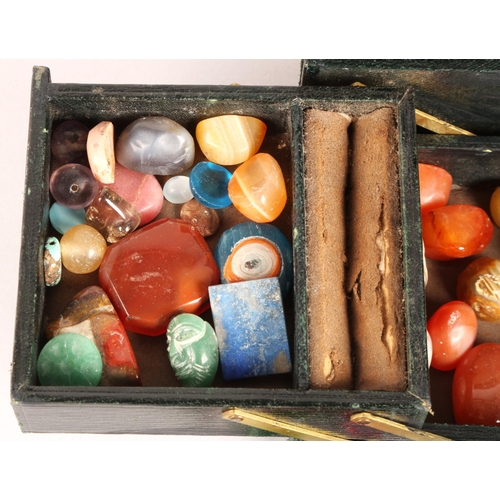 Jewelry box with Scottish pebbles & glass stones.
