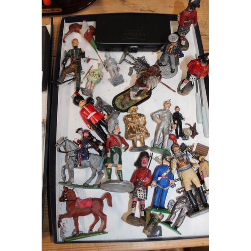 134 - Lead and plastic soldier and other models, military figures, etc.