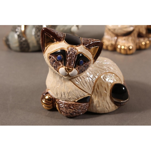 248 - De Rosa Porcelain Sculptures of Uruguay, six animal models to include elephant, cats etc. each with ... 