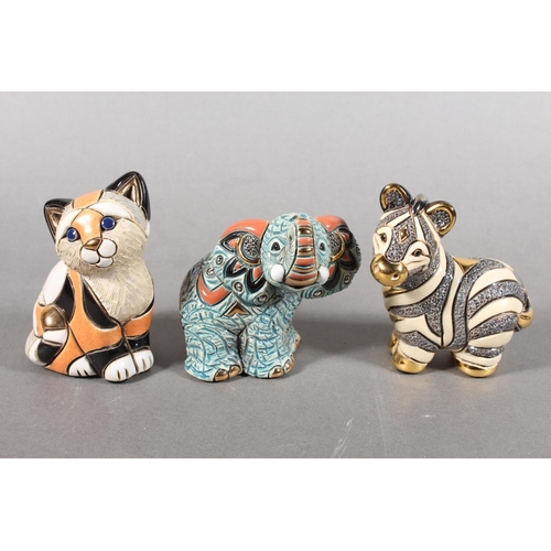 248 - De Rosa Porcelain Sculptures of Uruguay, six animal models to include elephant, cats etc. each with ... 