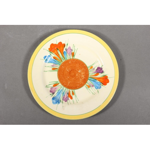 286 - Clarice Cliff My Garden vase and a Bizarre by Clarice Cliff Crocus pattern plate.