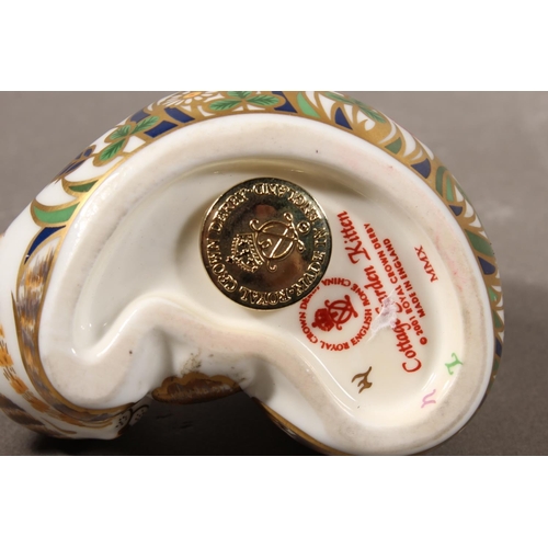 287 - Royal Crown Derby snail paperweight and a Cottage Garden Kitten. (2)