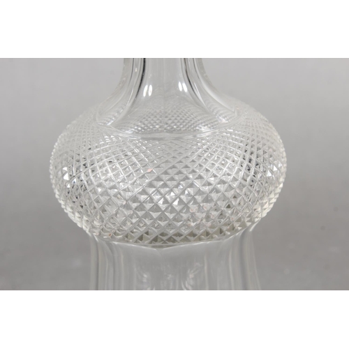 290 - Cut glass decanter and stopper with silver collar, manufactured in Birmingham 1900.