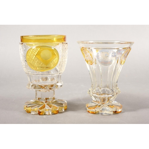 292 - Bohemian style cut glass goblet and another (2)