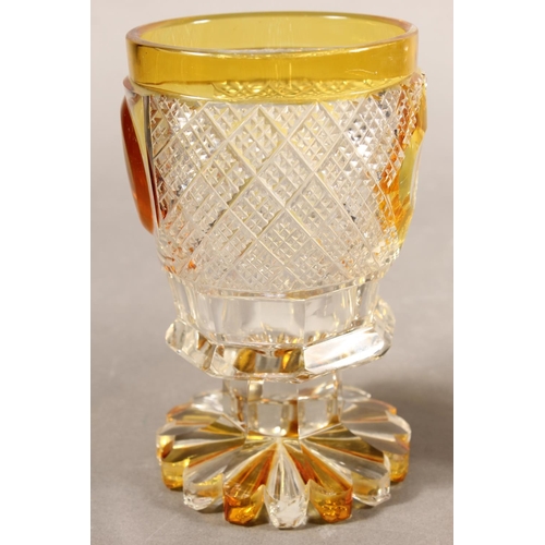 292 - Bohemian style cut glass goblet and another (2)