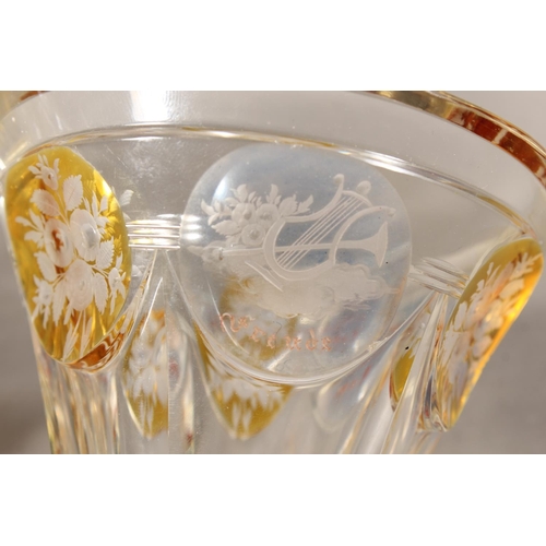 292 - Bohemian style cut glass goblet and another (2)