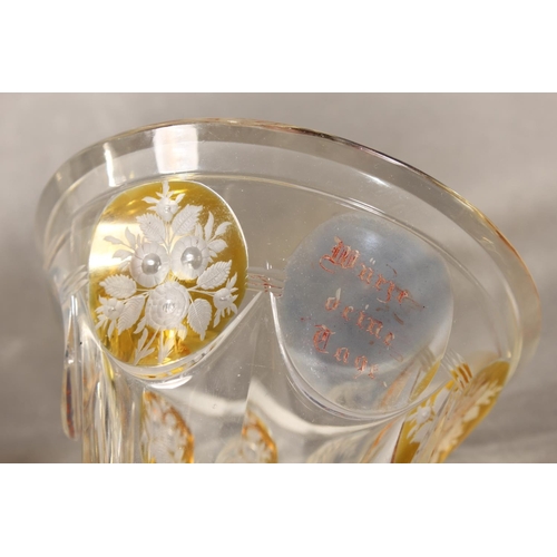 292 - Bohemian style cut glass goblet and another (2)