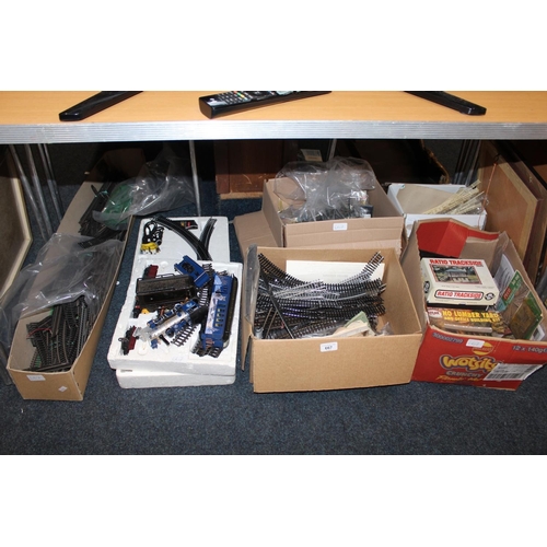 Seven boxes of model railway accessories to include building kits ...